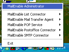 MailEnable System Tray Menu